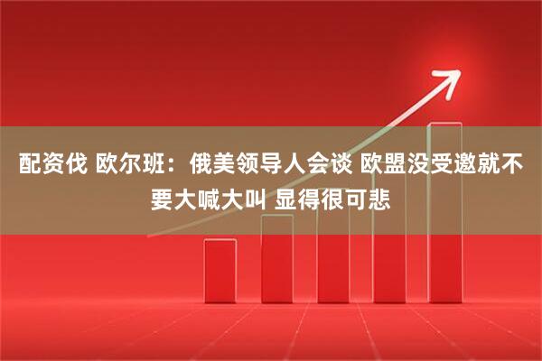 配资伐 欧尔班：俄美领导人会谈 欧盟没受邀就不要大喊大叫 显得很可悲