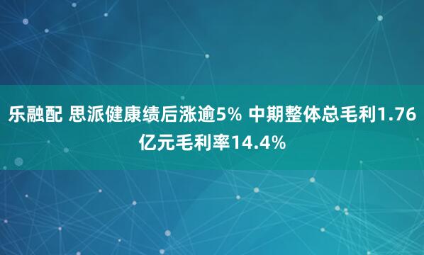 乐融配 思派健康绩后涨逾5% 中期整体总毛利1.76亿元毛利率14.4%